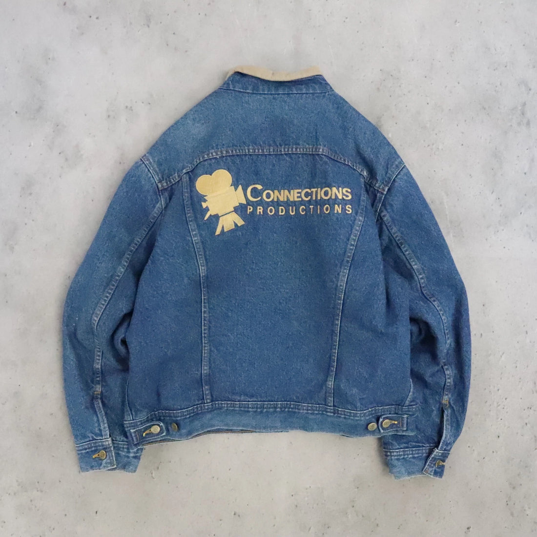 Lee Storm Rider Denim Trucker Jacket Size 46 Blanket Lined