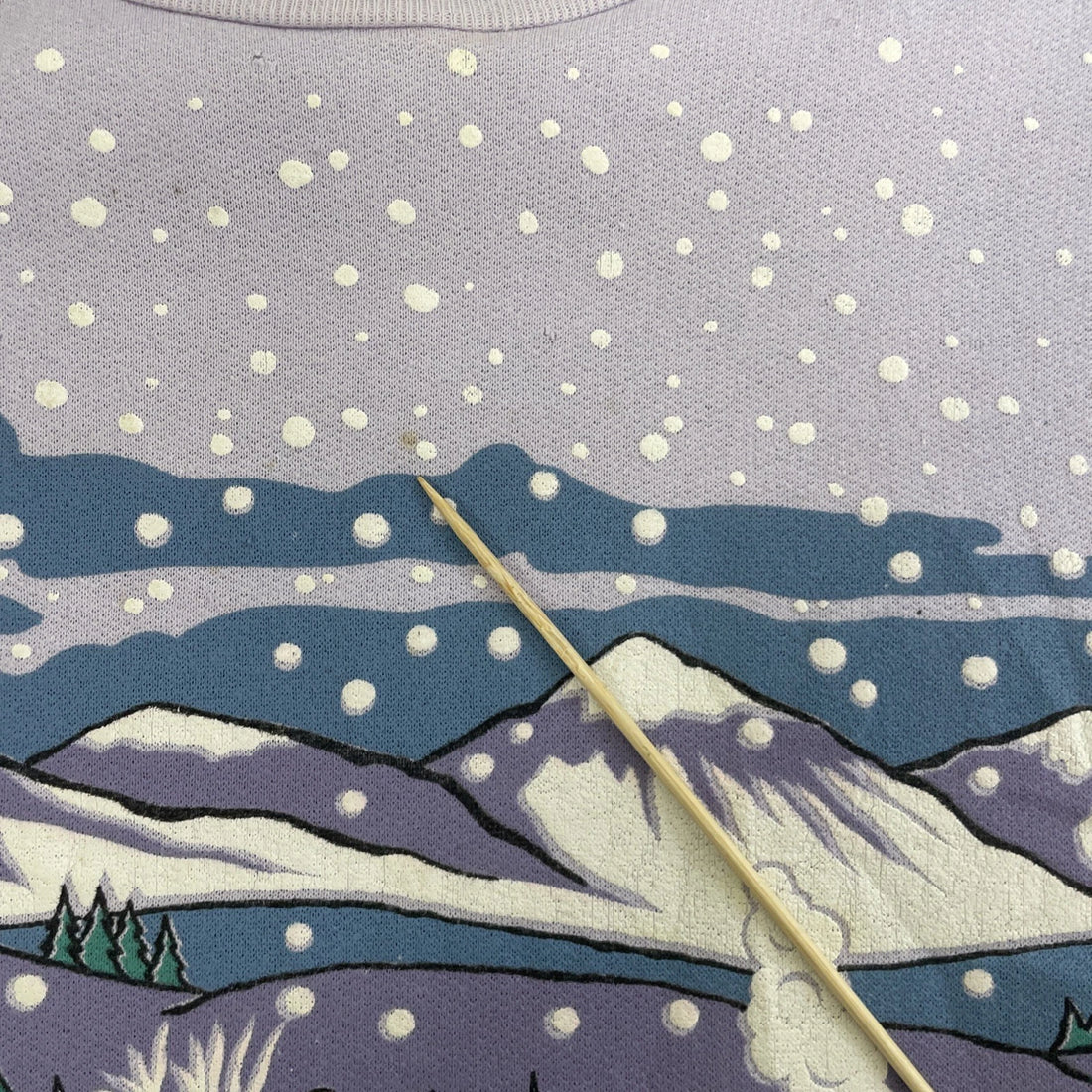 Vintage Winter Cabin Skate Crewneck Sweatshirt Medium Nature All Over Print