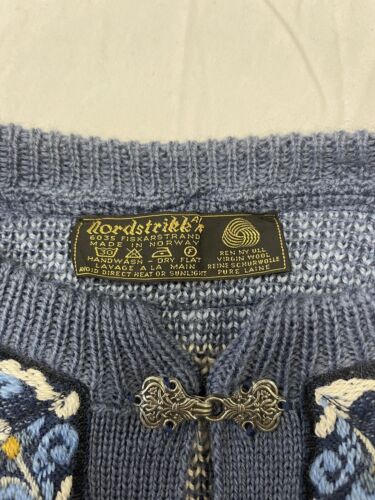 Vintage Nordstrikk Wool Knit Cardigan Sweater Size Small Fair Isle