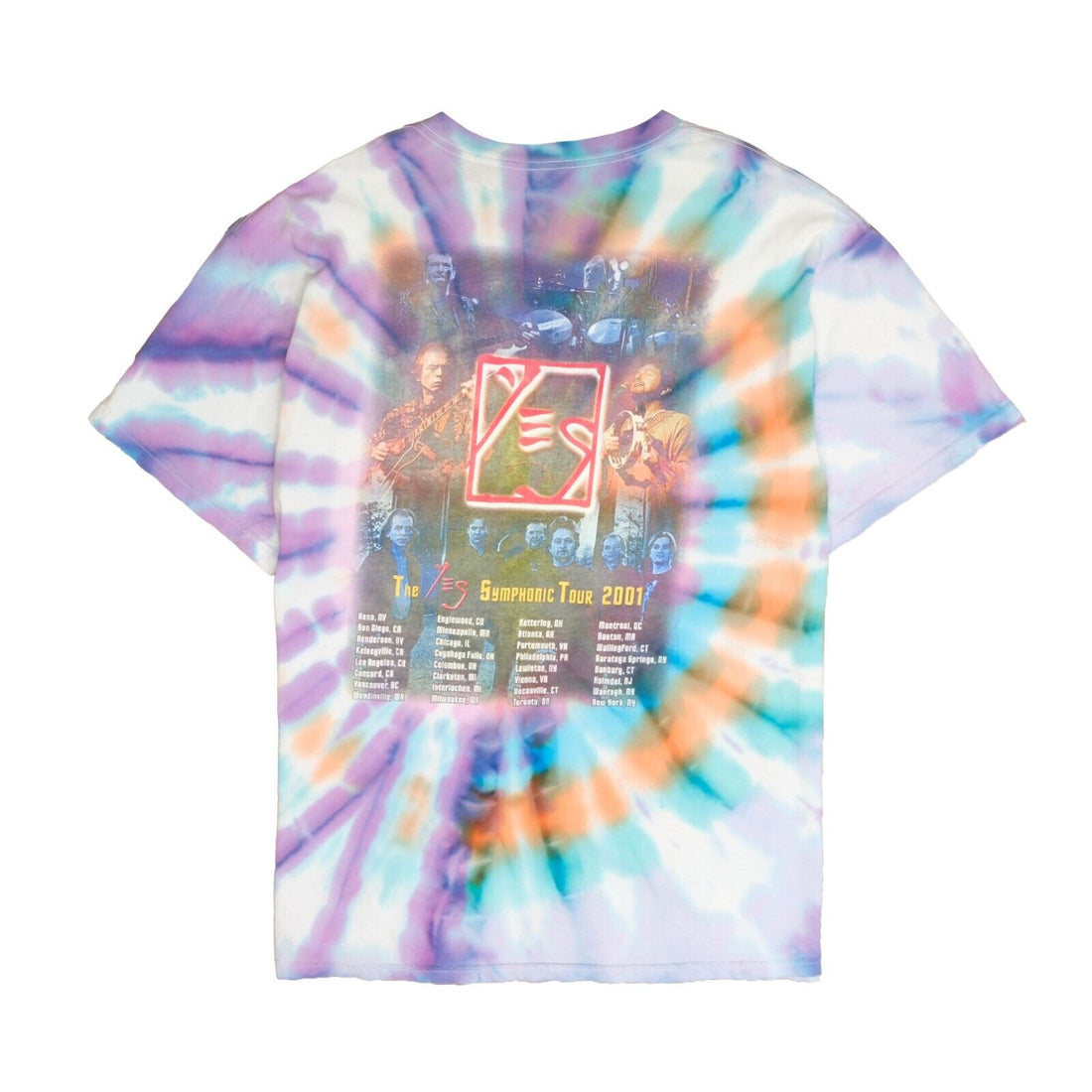 Vintage The Yes Symphonic Tour Tie Dye T-Shirt Size XL Band Tee 2001