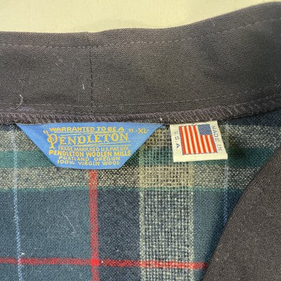 Vintage Pendleton Wool Cardigan Sweater Size XL Tartan Plaid