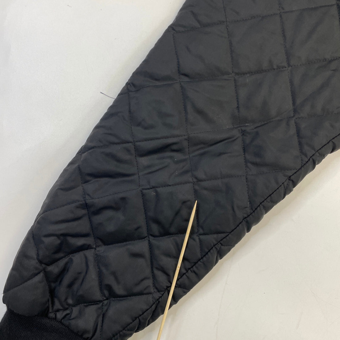 Vintage Quilted Bomber Jacket Size Large Black