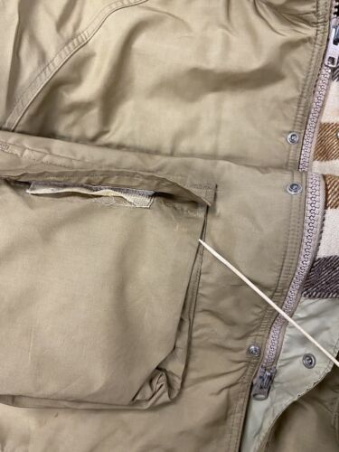 Vintage LL Bean Baxter State Parka Coat Jacket Size XL Beige Plaid Lined