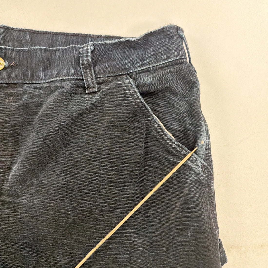 Carhartt Canvas Carpenter Work Pants Size 38 X 30 Black