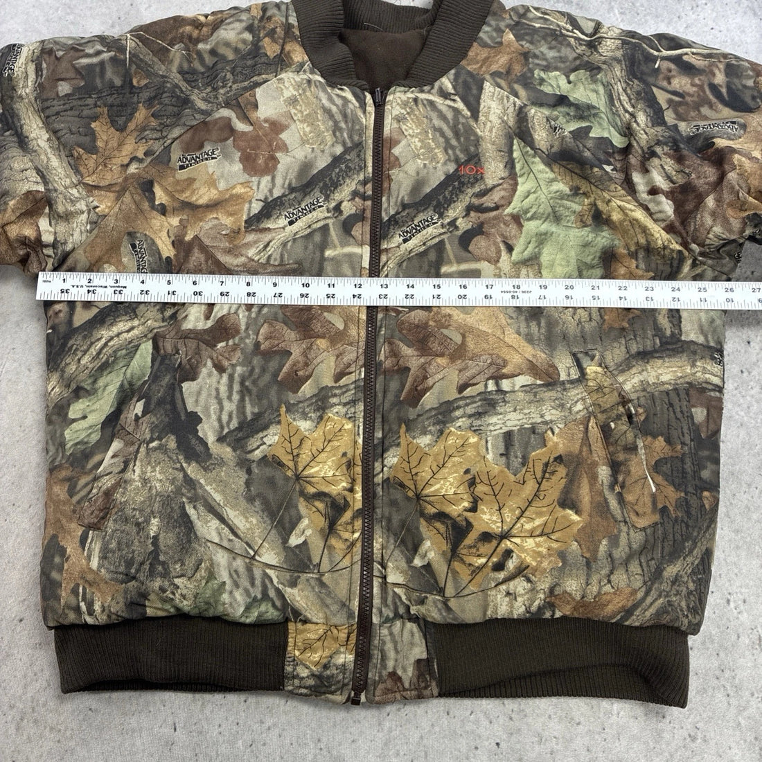 Vintage Advantage Timber Camo Bomber Jacket Size Large