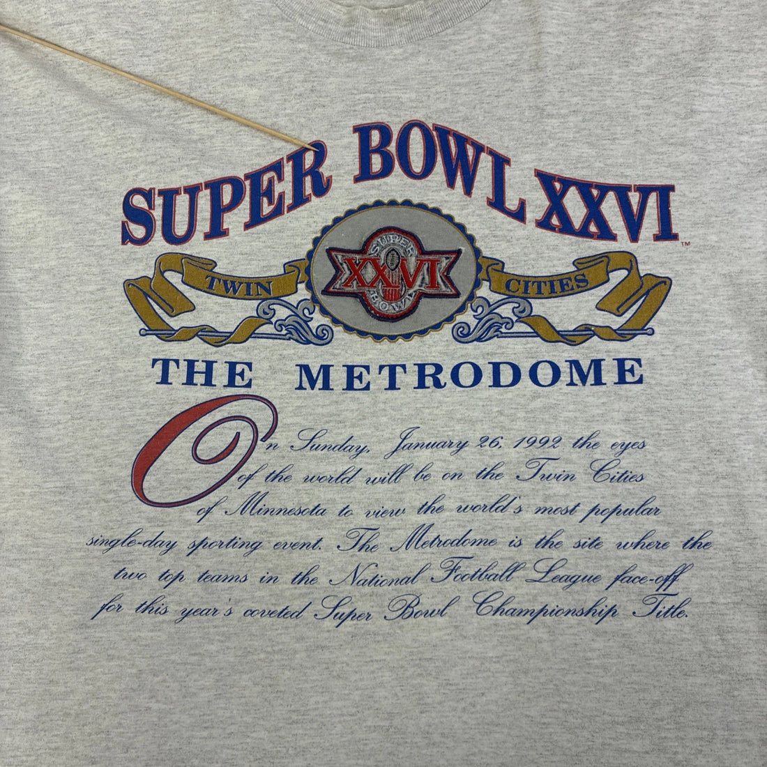 Vintage Super Bowl XXVI Metrodome Nutmeg T-Shirt Size XL 90s NFL