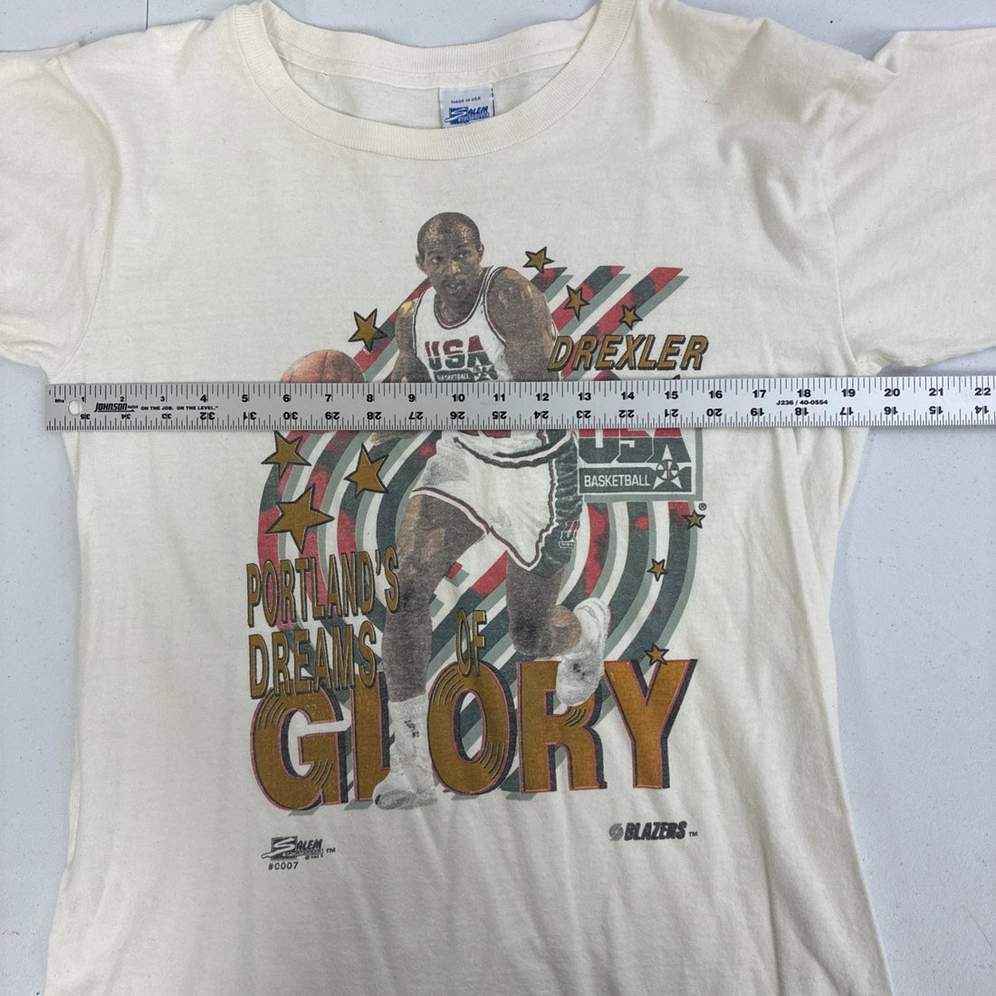 Vintage Clyde Drexler Trail Blazers USA Basketball T-Shirt Medium Olympics NBA