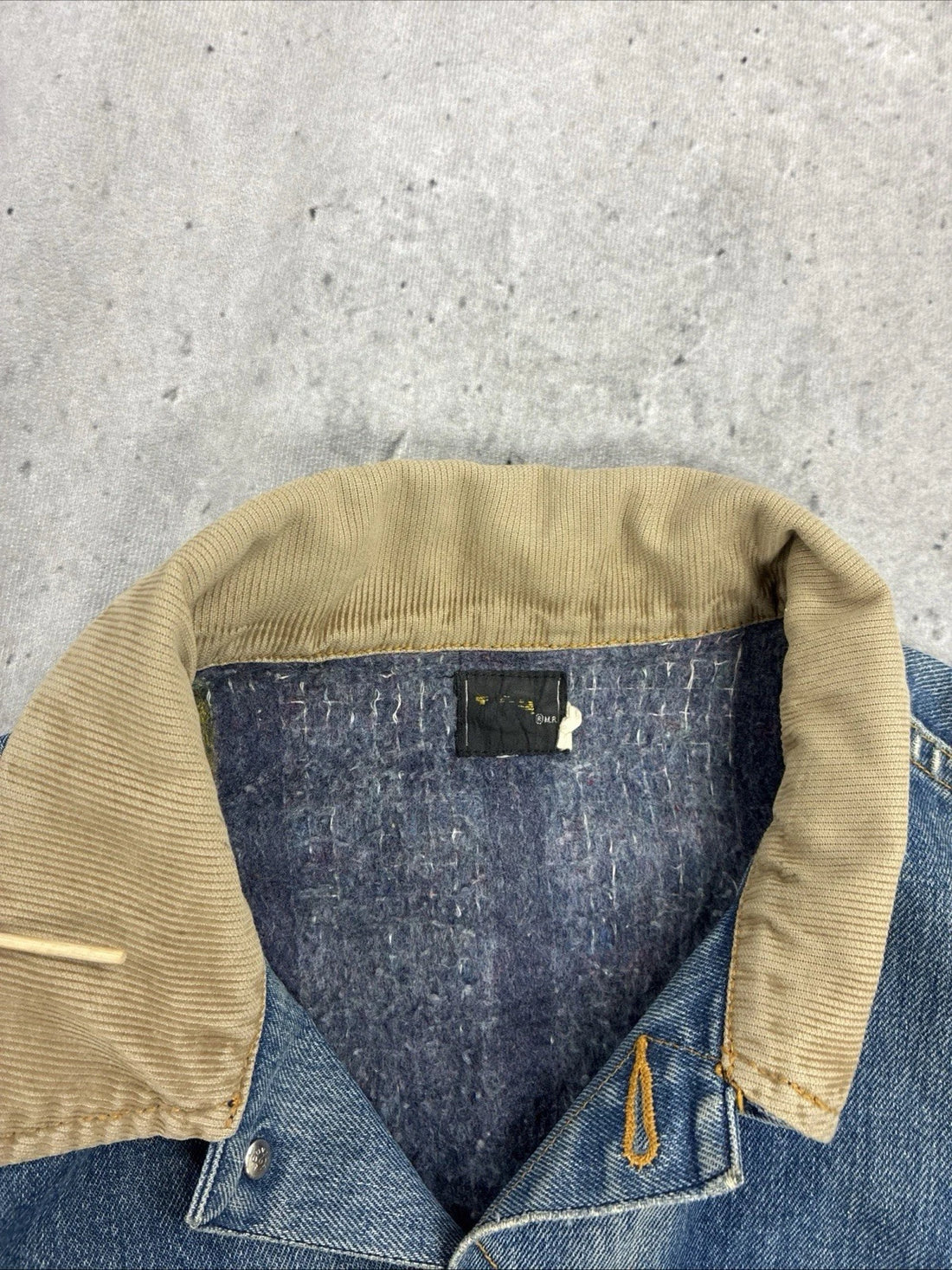 Vintage Lee Blanket Lined Denim Trucker Jacket Size XL