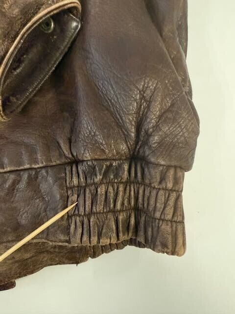 Vintage Berman's Leather Bomber Jacket Size Medium Brown