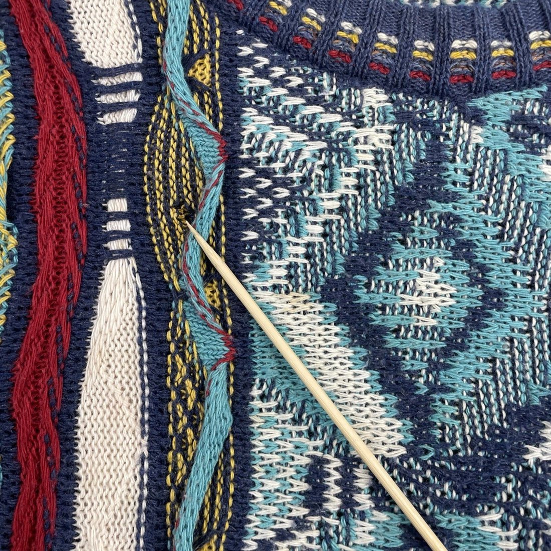 Vintage Idea Uomo 3D Knit Crewneck Sweater Size XL Coogi Style