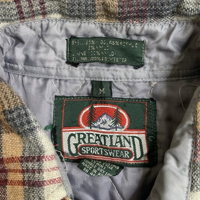Vintage Great Land Wool Button Up Shirt Size Medium Plaid
