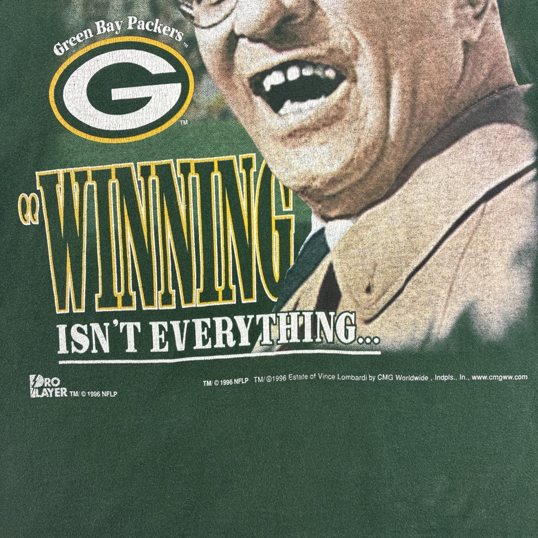 Vintage Green Bay Packers Vince Lombardi Super Bowl XXXI T-Shirt XL 1996 NFL