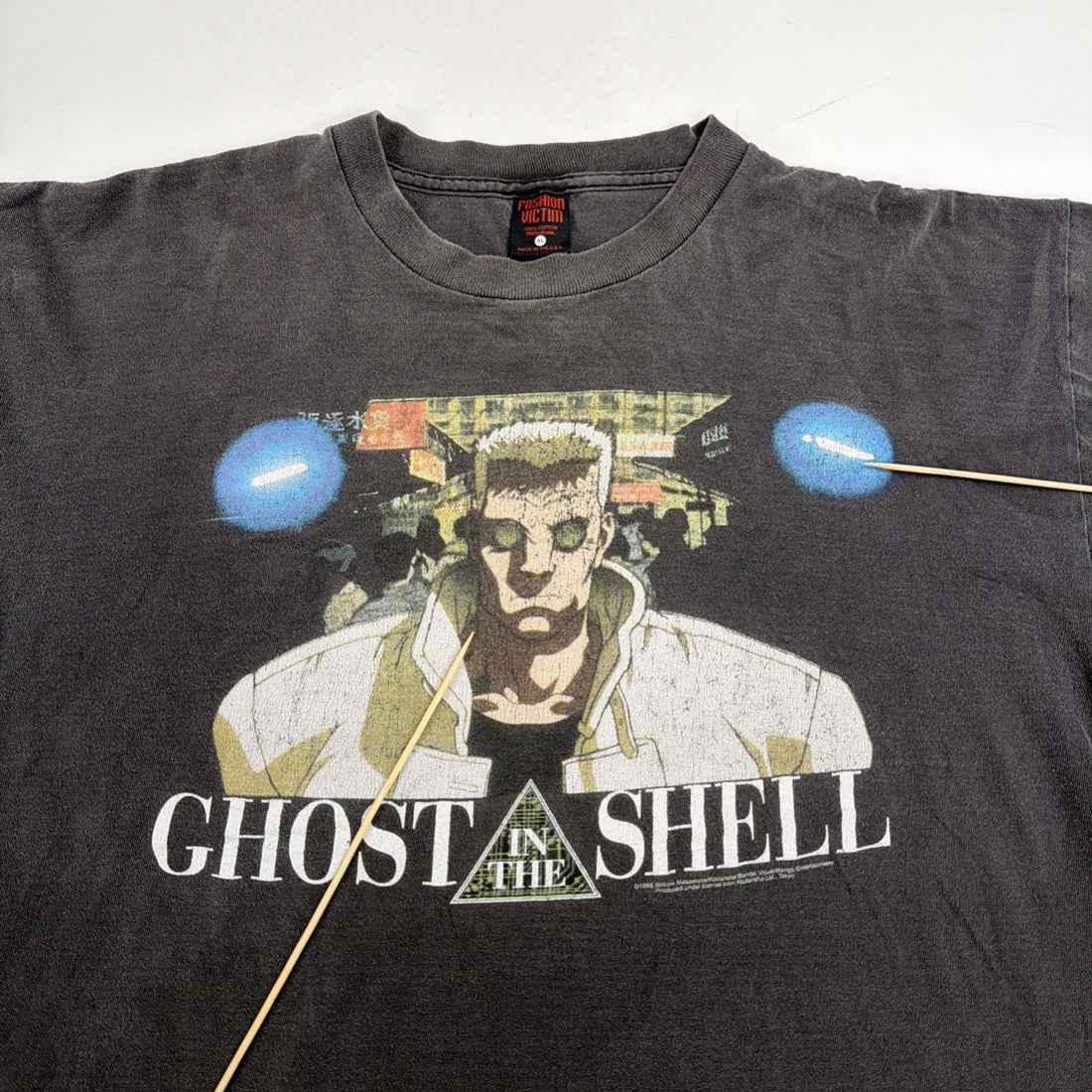 Vintage Ghost In The Shell Batou Fashion Victim T-Shirt Size XL Anime Manga 1995