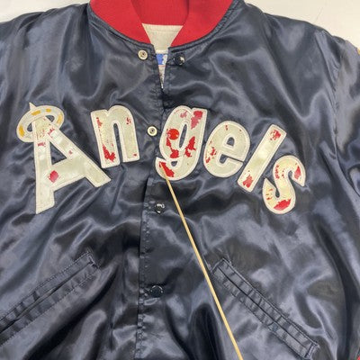 Vintage Anaheim Angels Satin Bomber Jacket Size Medium MLB