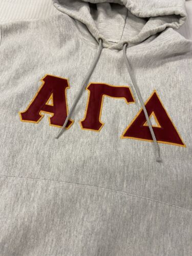 Vintage Alpha Gamma Delta Champion Reverse Weave Sweatshirt Hoodie Medium