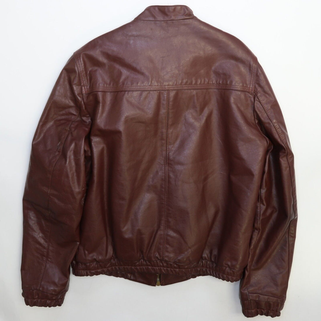Vintage Oleg Cassini Leather Jacket Size 42 Reg Red Lenzip