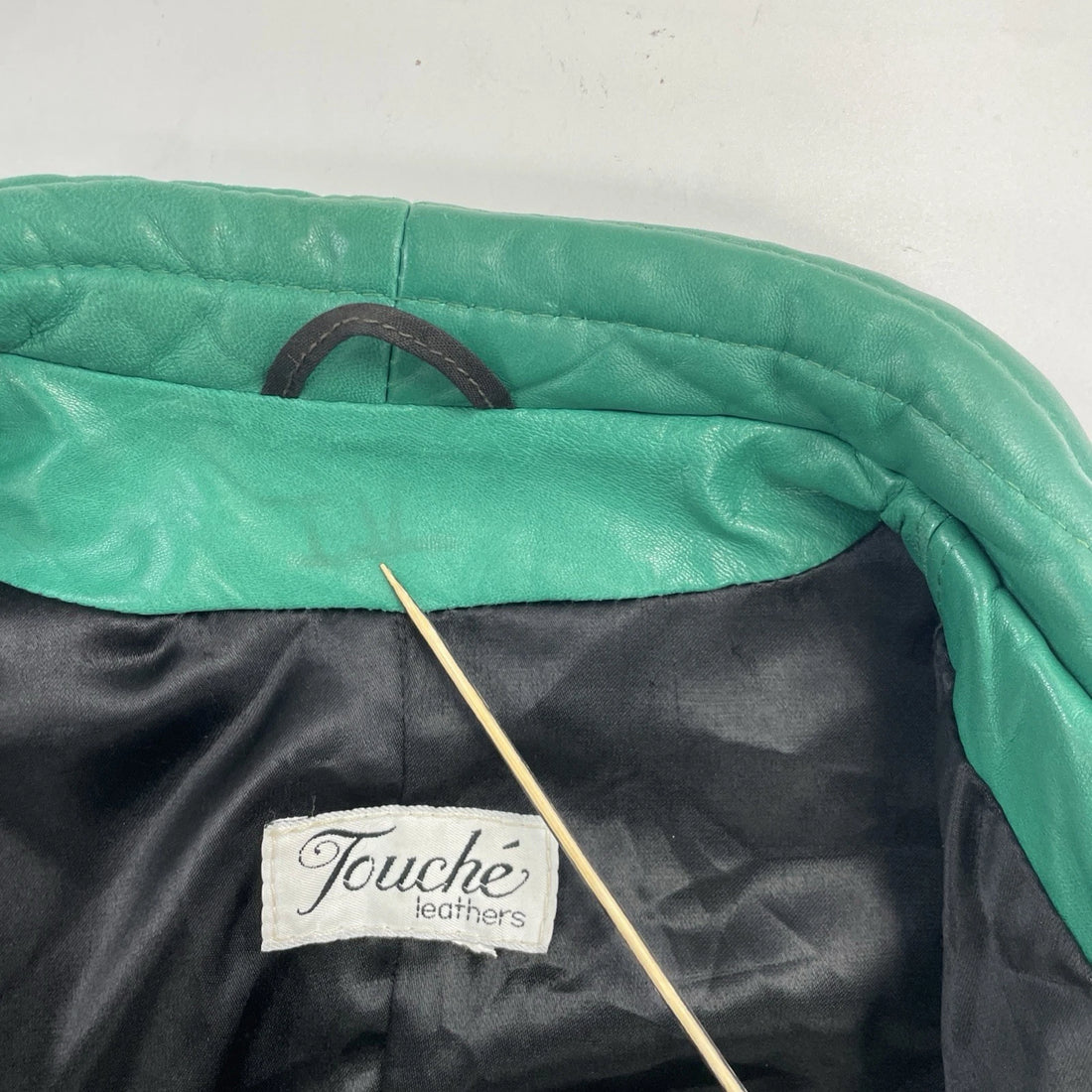 Vintage Leather Bomber Jacket Size Small Green