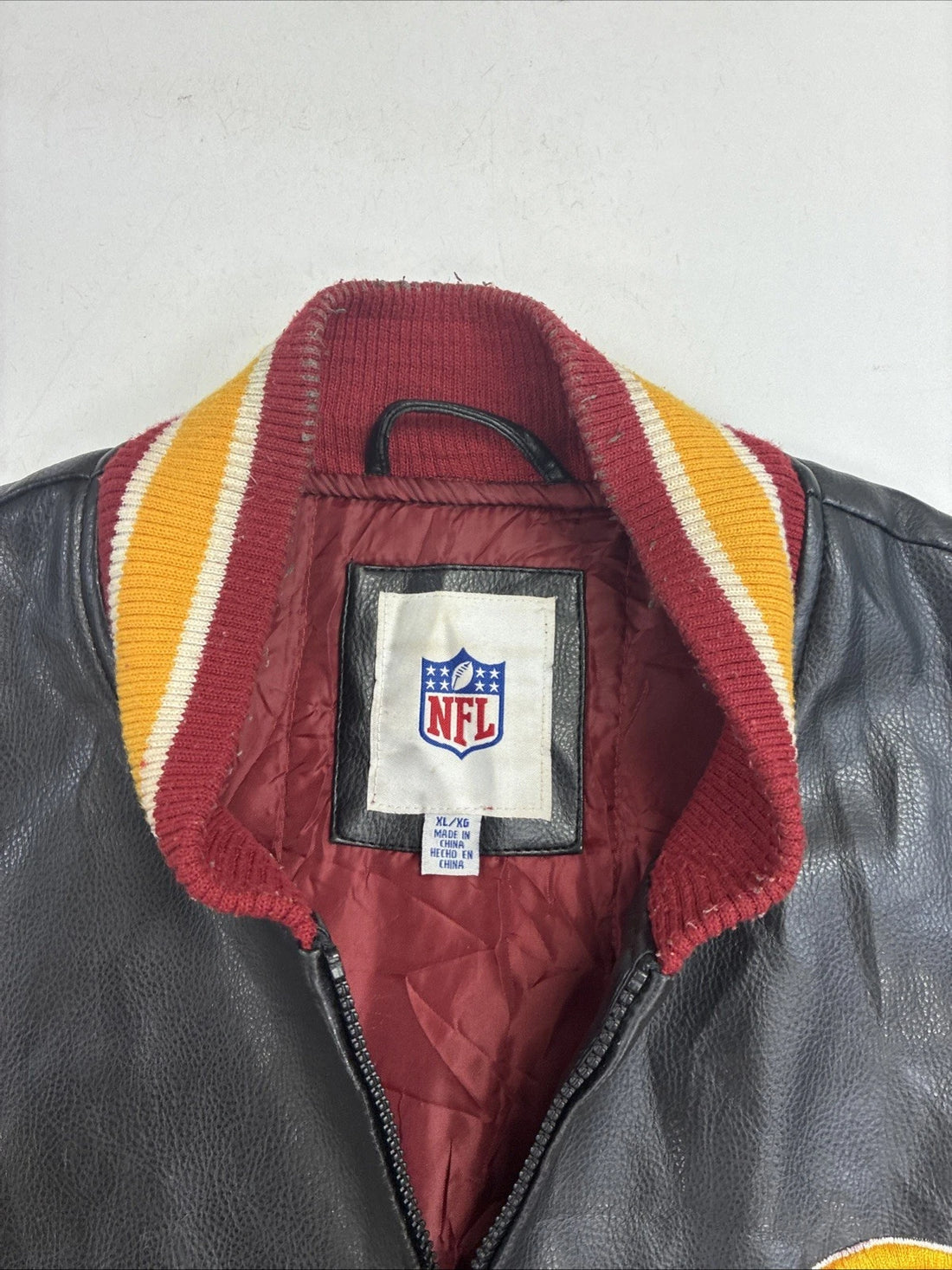 Washington Redskins Faux Leather Varsity Jacket XL NFL