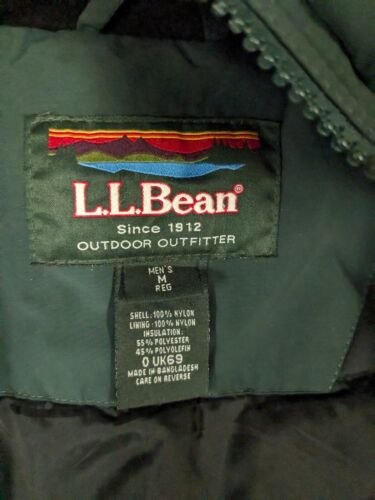 LL Bean Parka Coat Jacket Size Medium Green Thinsulate Insulated