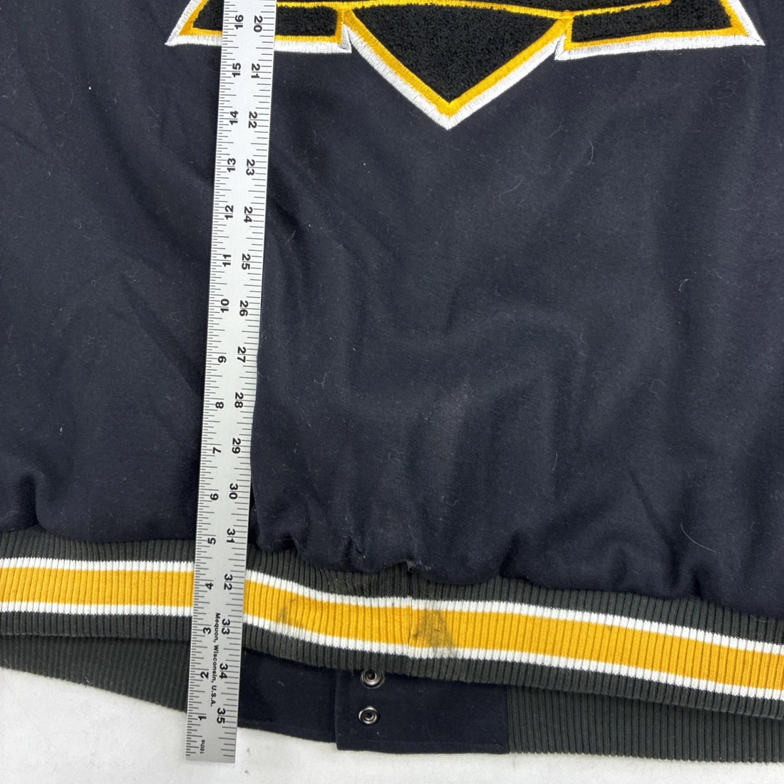 Boston Bruins Stanley Cup G-III Carl Banks Leather Wool Varsity Jacket 4XL NHL