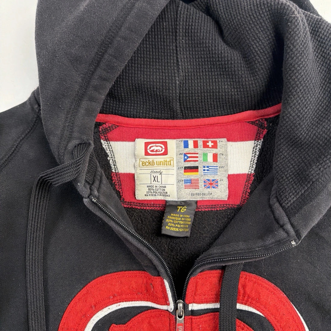 Vintage Ecko Full Zip Sweatshirt Hoodie Size XL Y2K
