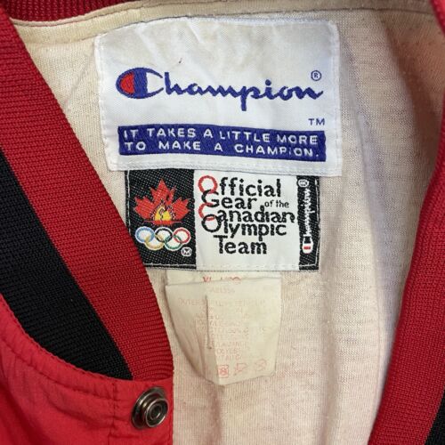 Vintage Team Canada Champion Bomber Jacket Size XL 1996 90s Olympics