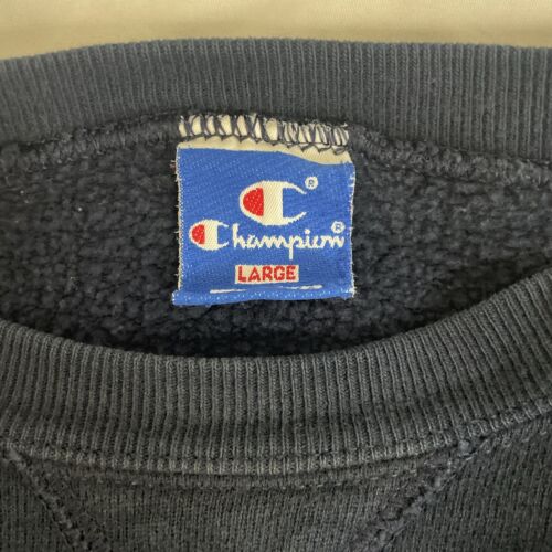 Vintage Champion Crewneck Sweatshirt Size Large Blue 80s