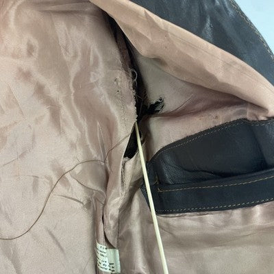 Vintage Chess King Leather Coat Jacket Size Small Brown