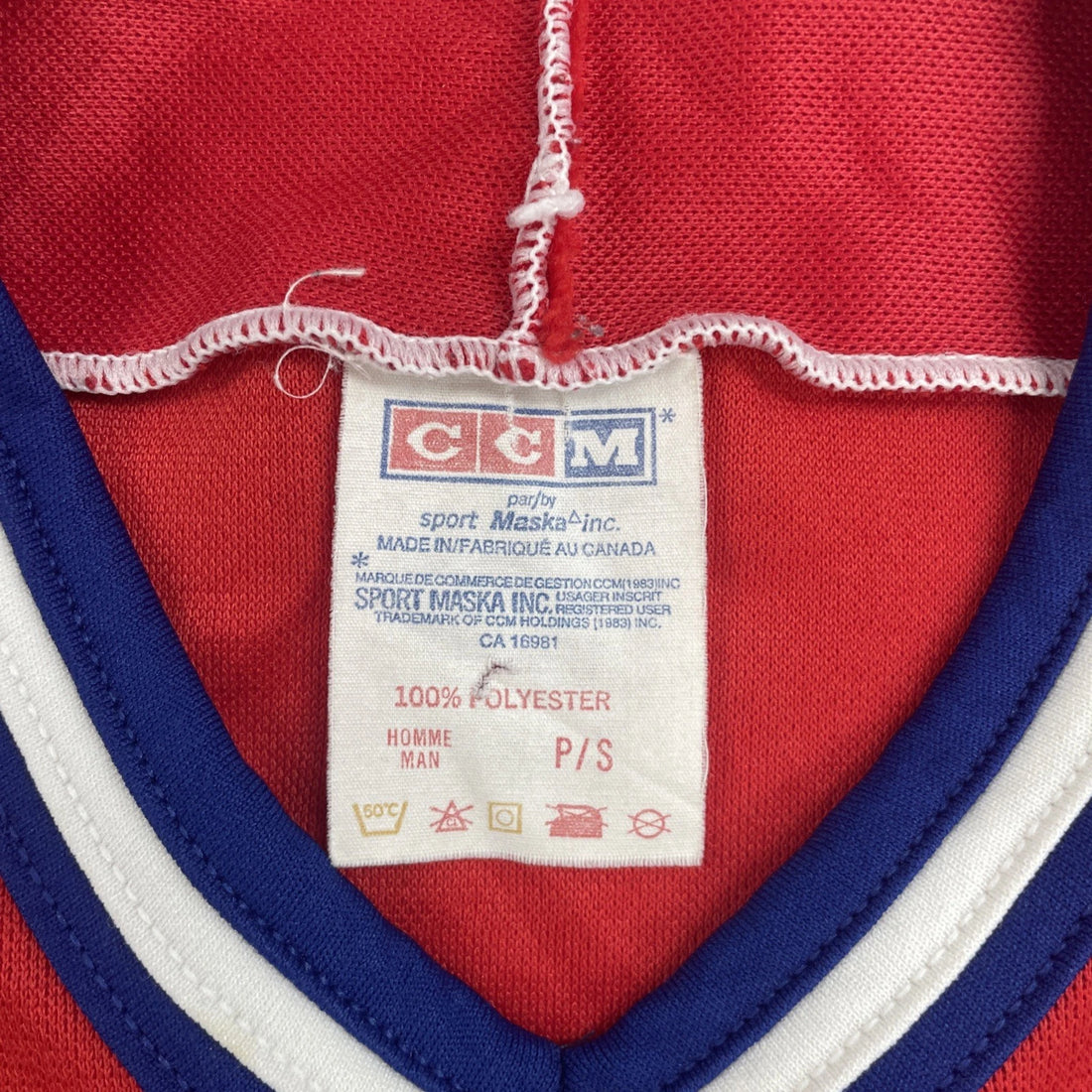 Vintage Montreal Canadiens CCM Maska Hockey Jersey Size Small NHL