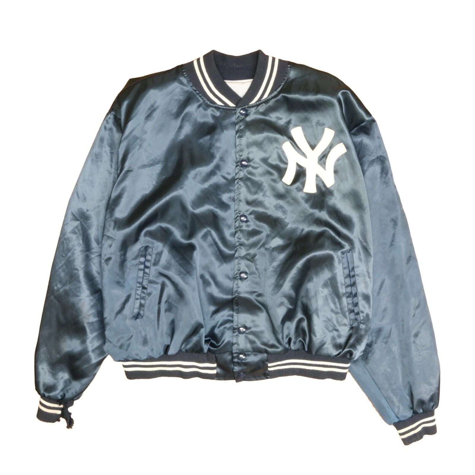 Vintage New York Yankees Satin Bomber Jacket Size XL 90s MLB