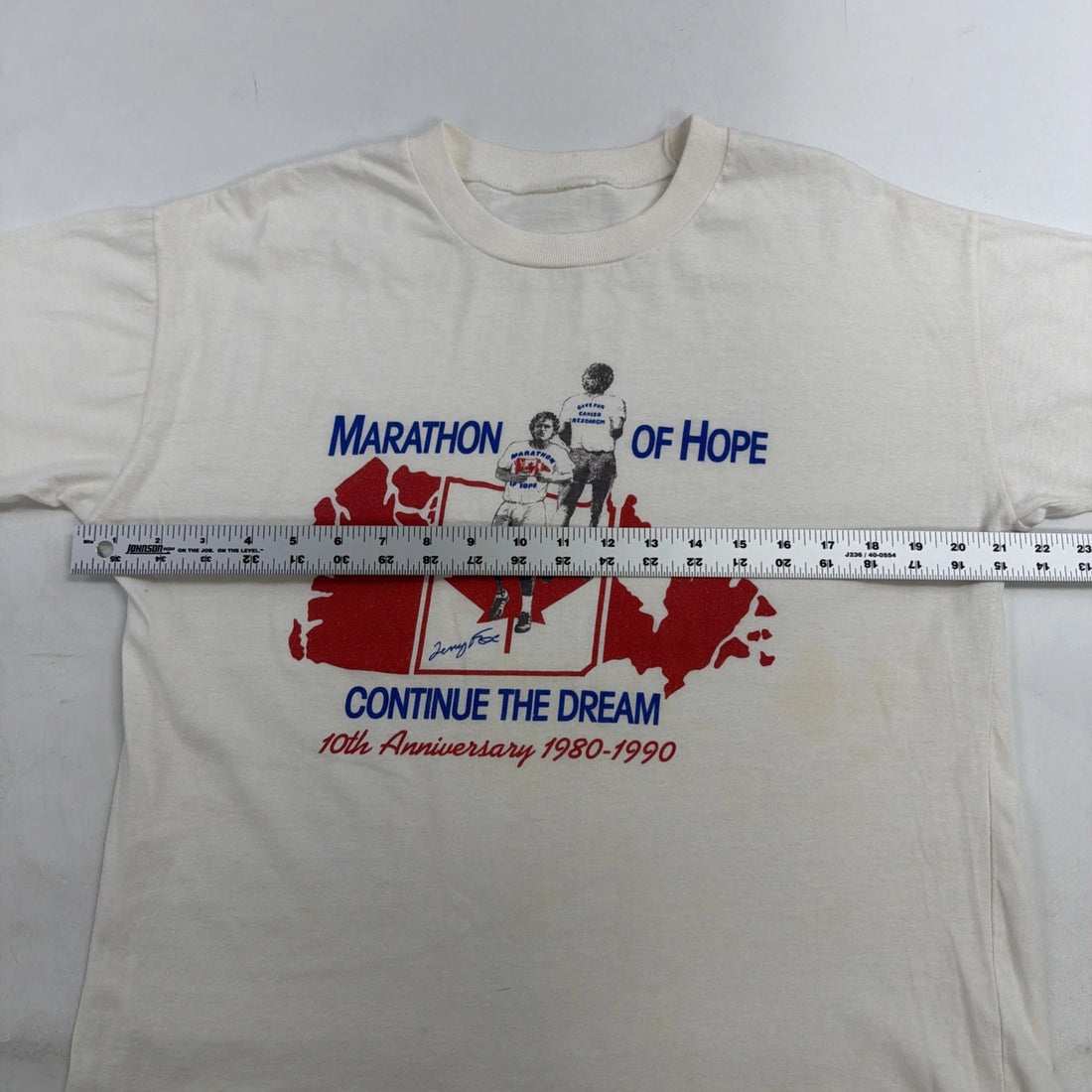 Vintage Terry Fox Marathon Of Hope 10th Anniversary T-Shirt Size Medium 90s