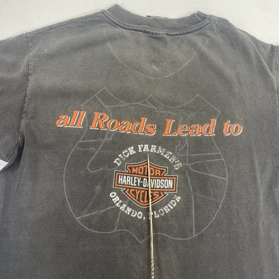 Vintage Harley Davidson Motorcycles All Roads Lead To T-Shirt Medium