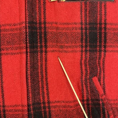 Vintage Johnson Woolen Mills Wool Hunting Jacket Size XL Red Plaid