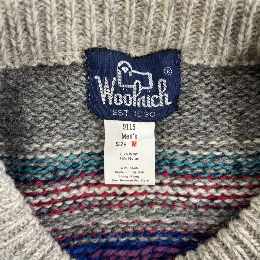Vintage Woolrich Western Aztec Wool Knit Crewneck Sweater Size Medium