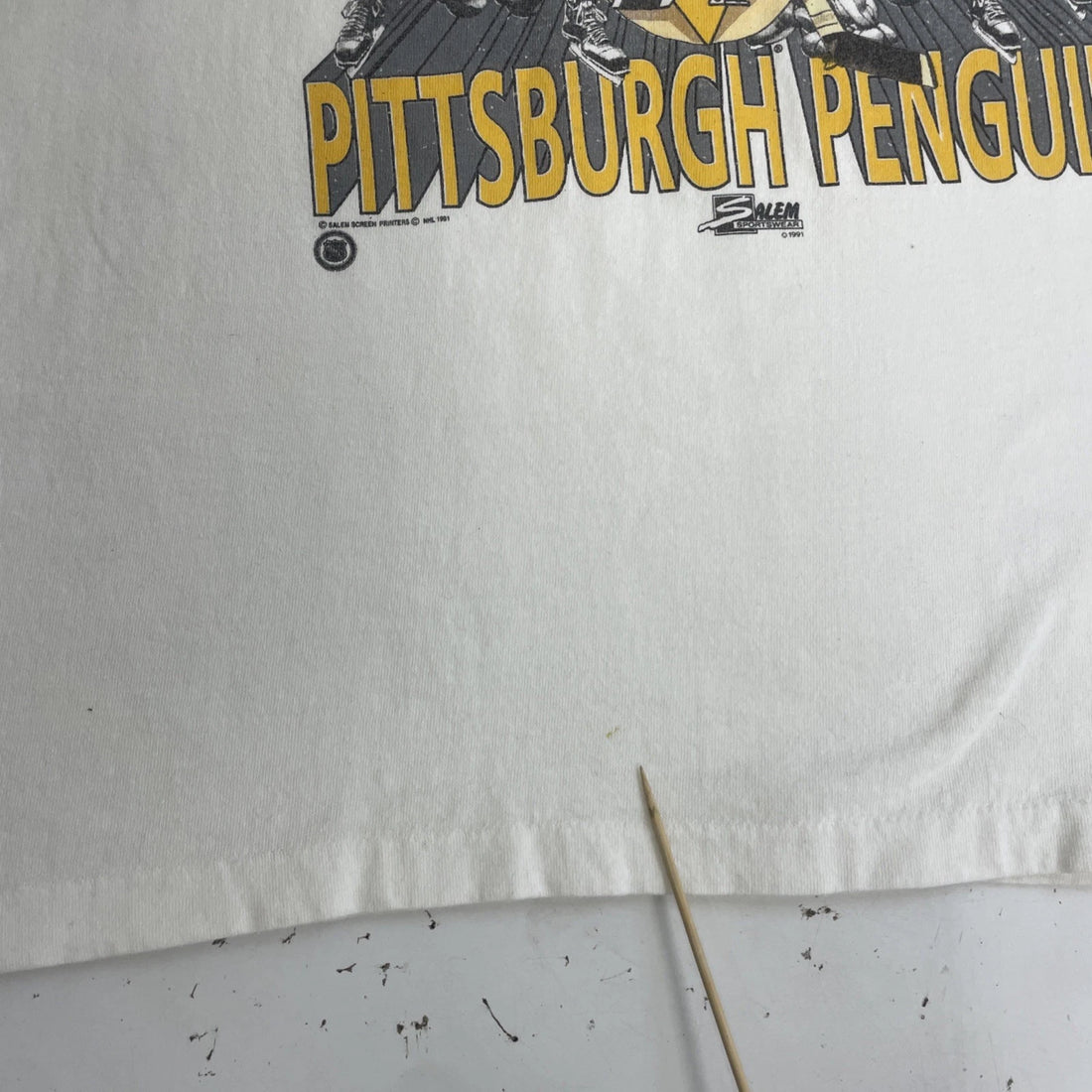 Vintage Pittsburgh Penguins Stanley Cup Caricature T-Shirt Large 1991 90s NHL