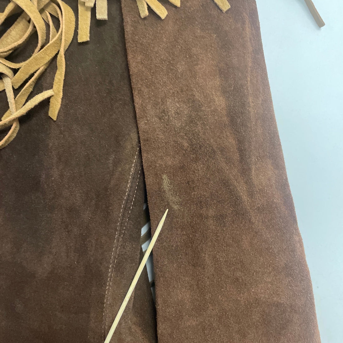 Vintage Cowboy Western Leather Suede Jacket Size Large Brown Fringe