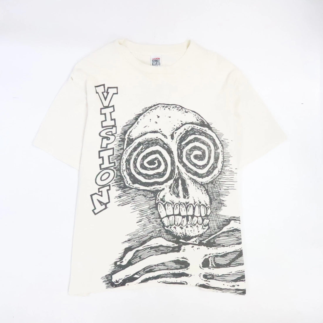 Vintage Vision Streetwear Skeleton T-Shirt Size XL Skate Tom Groholski 1988 80s