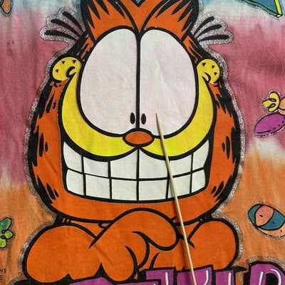 Vintage Garfield Tie Dye T-Shirt Size Medium 90s
