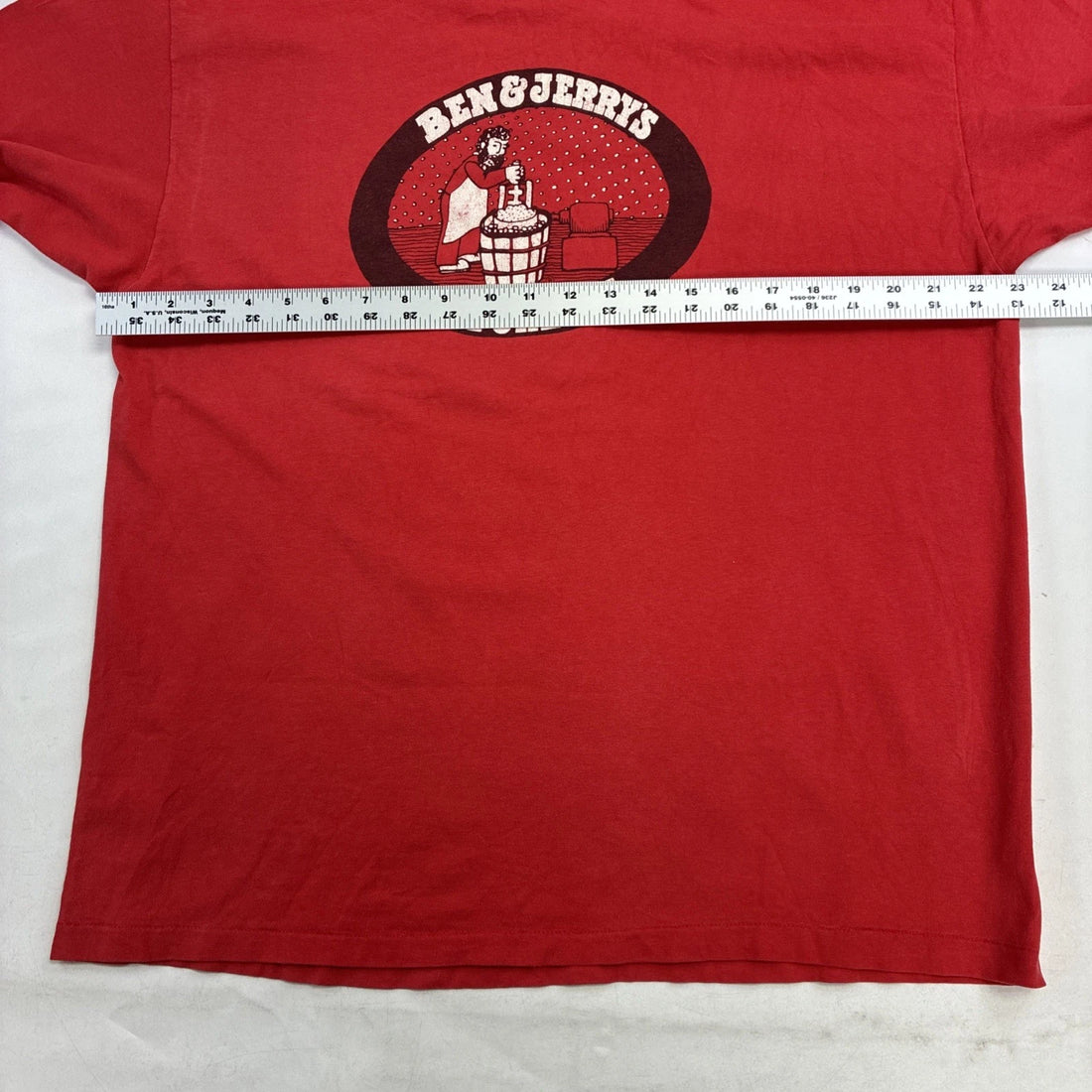 Vintage Ben & Jerry's Ice Cream Vermont's Finest T-Shirt Size XL Red 90s