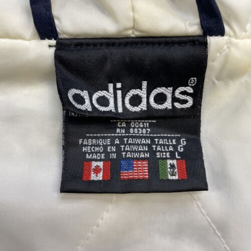 Vintage Adidas Puffer Jacket Size Large Blue