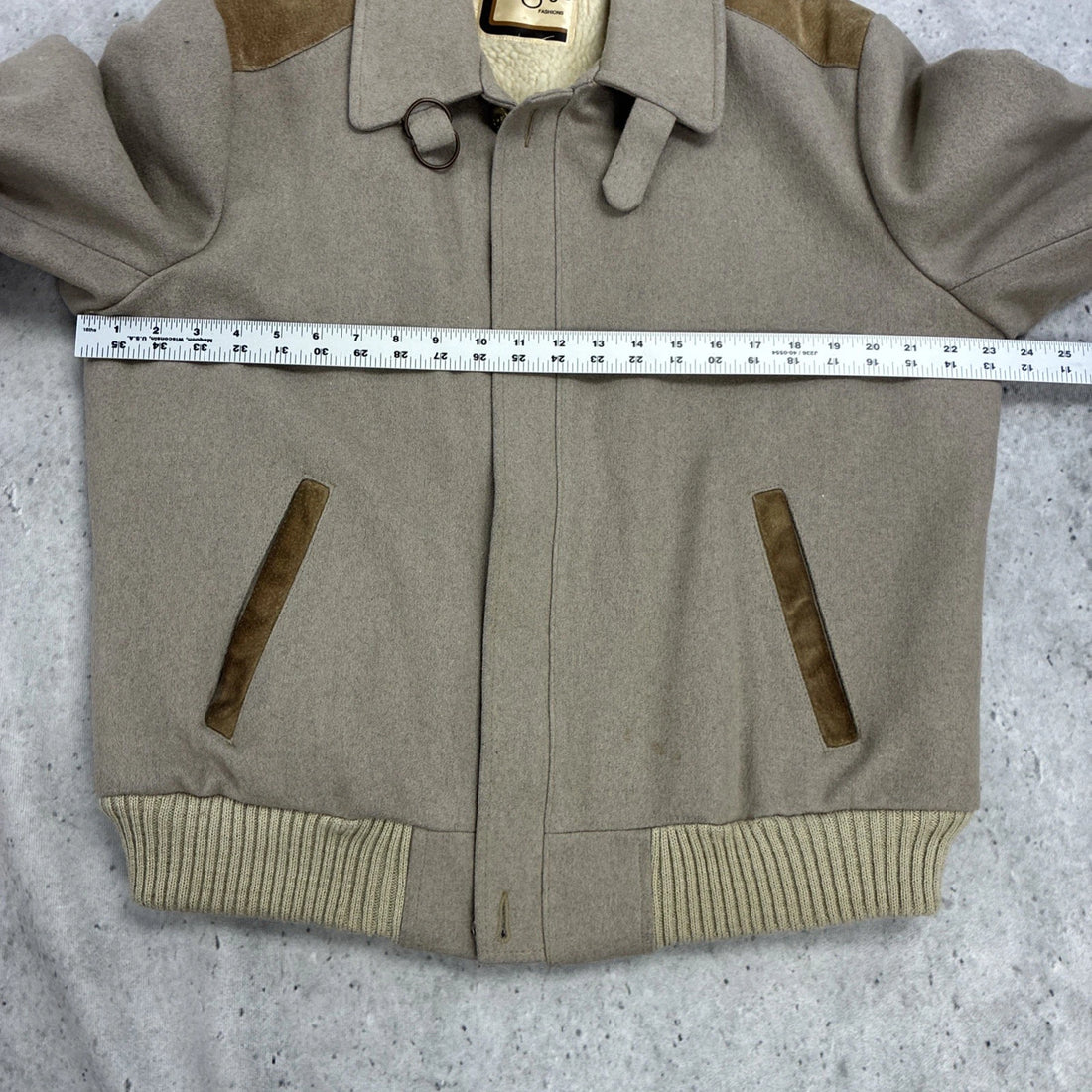 Vintage Sherpa Lined Wool Bomber Jacket Size Large