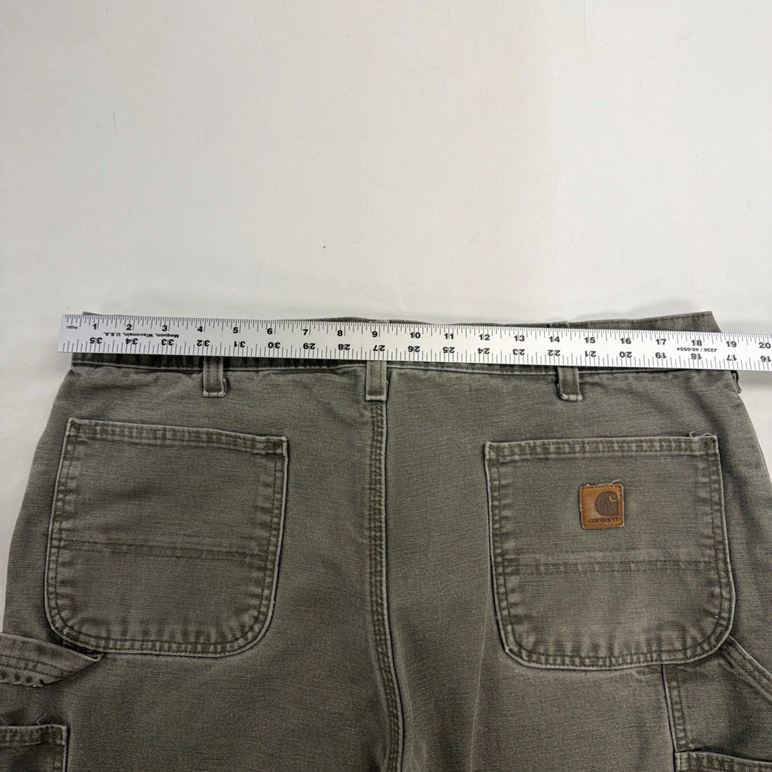 Vintage Carhartt Canvas Carpenter Work Pants 38 X 32 Flannel Lined B1111 MOS