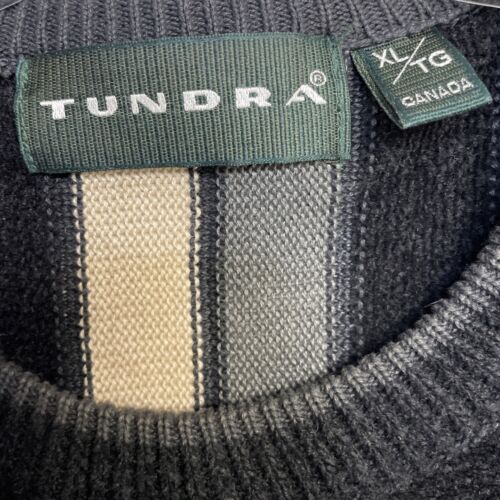 Vintage Tundra 3D Knit Crewneck Sweater Size XL Black White