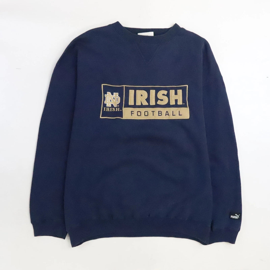 Vintage Notre Dame Fighting Irish Football Puma Crewneck Sweatshirt Large NCAA
