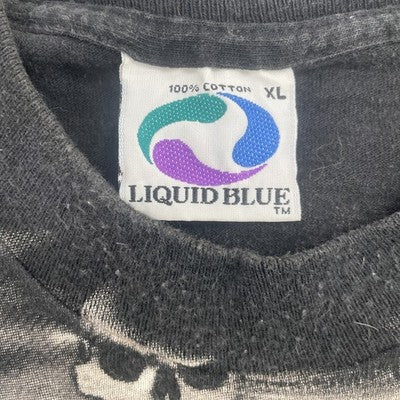 Vintage Bull Dog Cats Suck Liquid Blue T-Shirt Size XL All Over Print 1996 90s