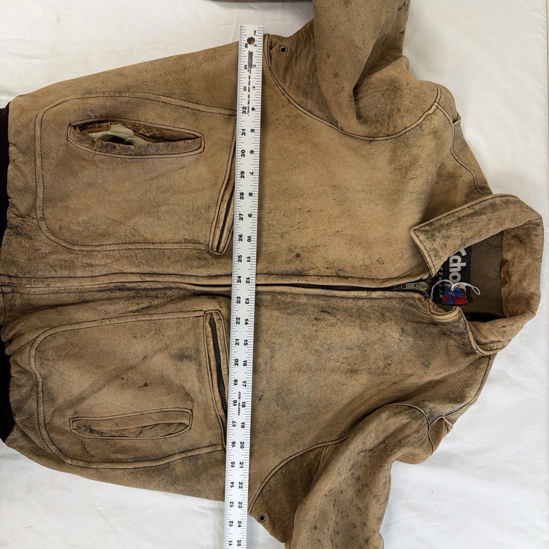 Vintage Schott NYC Leather Bomber Jacket Size Large Brown