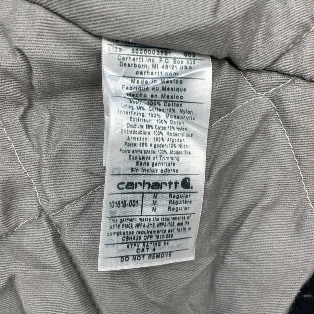 Carhartt FR Canvas Work Jacket Size Medium Duck Hood Quilt Lined NWT