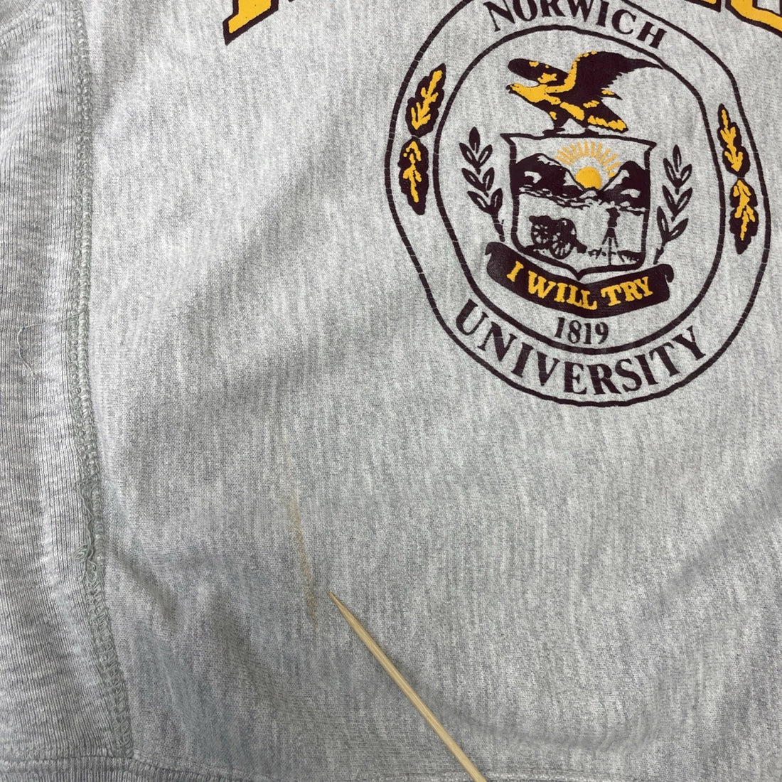 Vintage Norwich University Champion Reverse Weave Crewneck Sweatshirt Medium 80s