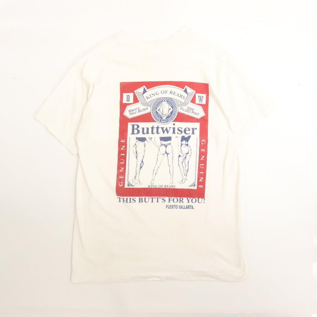 Vintage Budweiser Buttwiser This Butts For You T-Shirt Large Beer Parody Humor