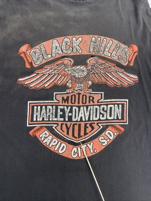 Vintage Harley Davidson Motorcycles Sturgis Black Hills Rally Eagle T-Shirt 2XL